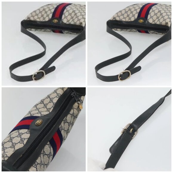 GUCCI GG Supreme Sherry Line Shoulder Bag PVC Navy Red 41 02 008 Auth BD467 - Picture 16 of 16